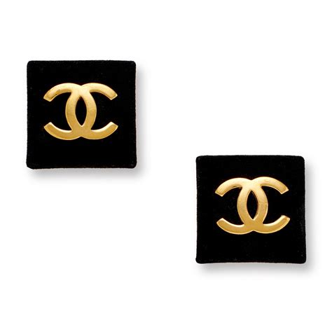 chanel black square earrings|chanel earrings original.